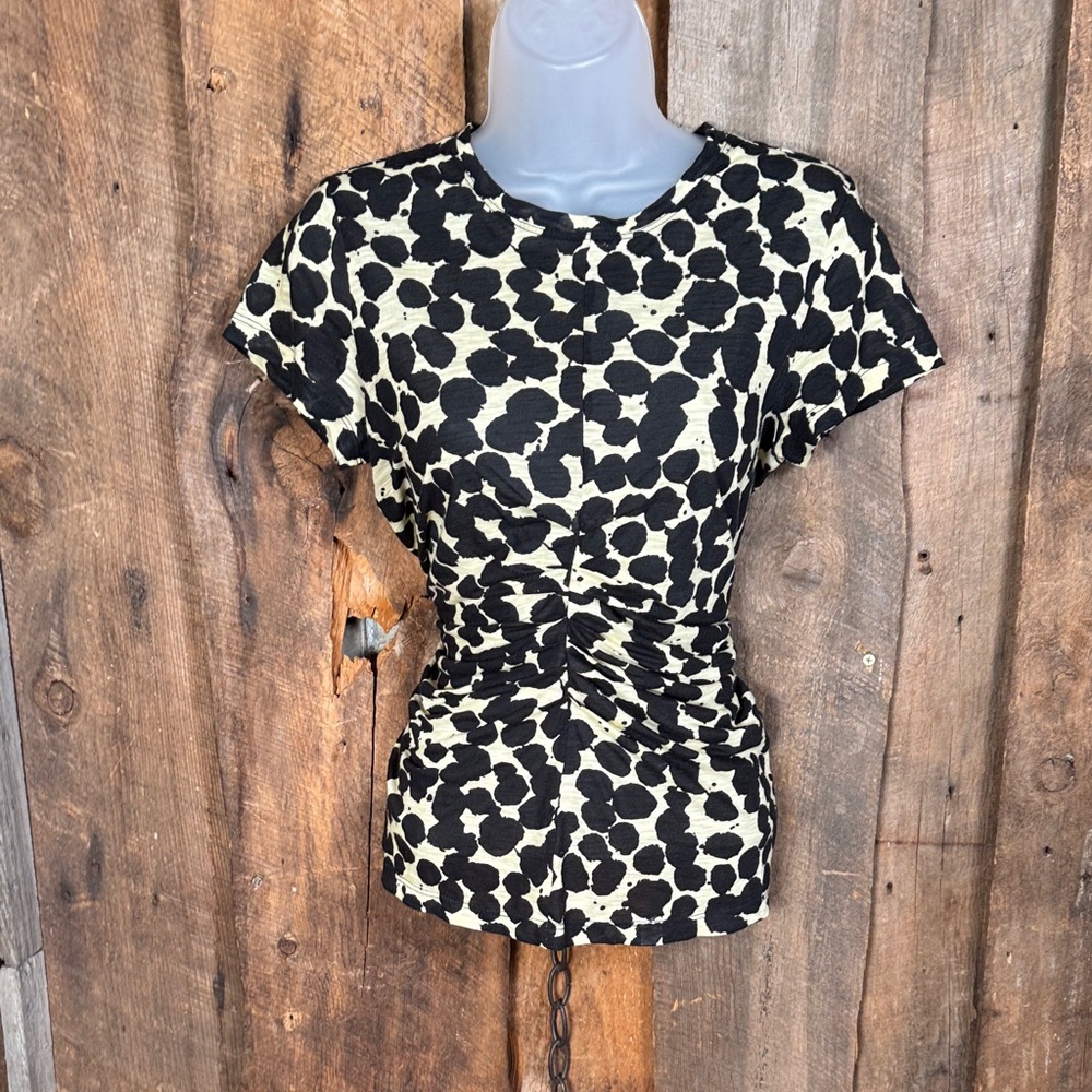 Proenza Schouler Black and Tan Abstract Blouse